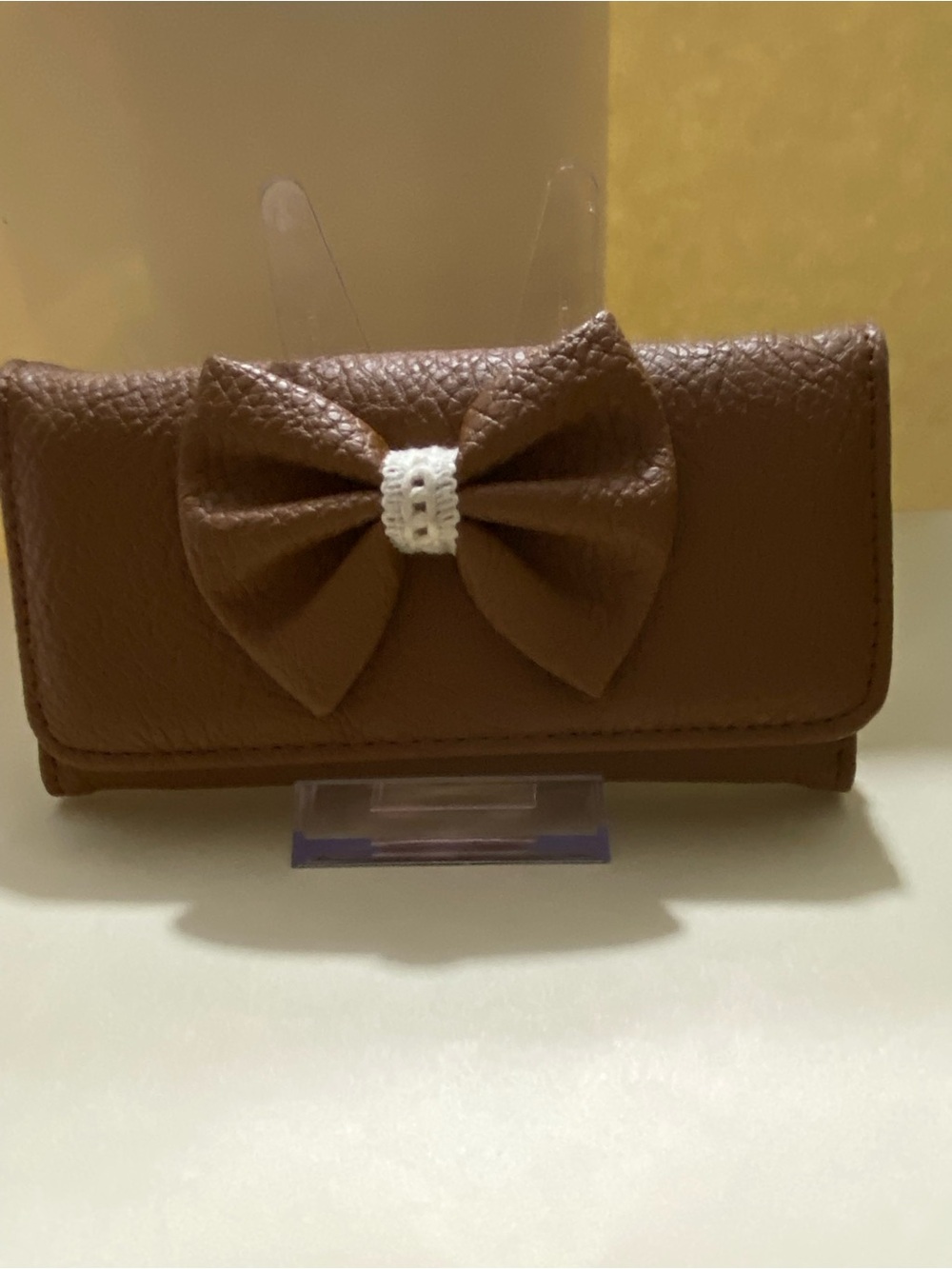 Wallet with Brown Bow Accent